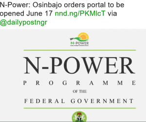 N-Power Job Recruitment 2017