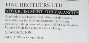 Fine brother's Jobs