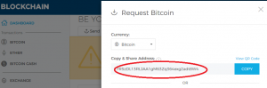 fund bitcoin by copying your wallet Id