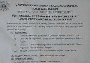 University of Ilorin Teaching Hospital (UITH) Job Vacancies