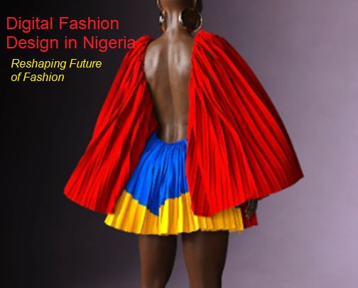 Nigerian digital fashion designer creating 3D clothing